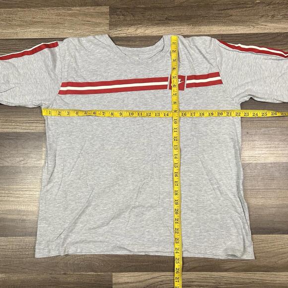 Vintage 1999 Nike Grey Tag Long Sleeve Stripe Shirt Box Fit Size XL (Fits BOXY) - Picture 3 of 9